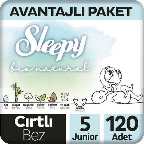 Bio Natural Avantajlı Paket Bebek Bezi 5 Numara Junior 120 Adet