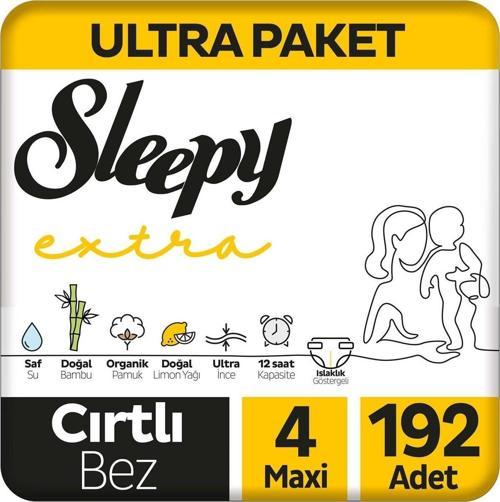 Extra Günlük Aktivite Bezi 4 Numara Maxi 192 Adet 7-14 kg