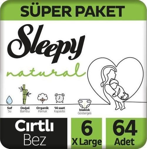 Natural Süper Paket Bebek Bezi 6 Numara XLarge 64 Adet