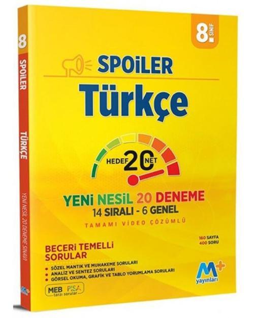 Martı Yayınları 8. Sınıf Lgs Spoiler Türkçe Denemesi 2021-2022