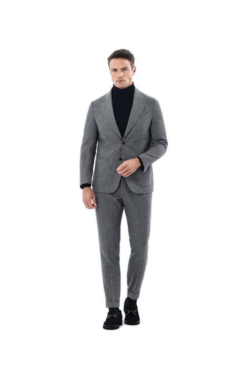 Erkek Kırlangıç Yaka Kruvaze Ceket-KAX5956W