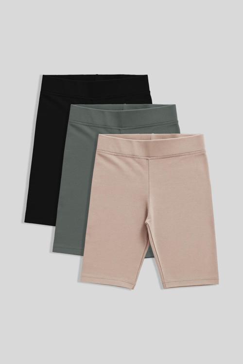 Standart Fit Basic 3lü Paket Siyah-Haki- Koyu Bej Kız Çocuk Tayt - 75188