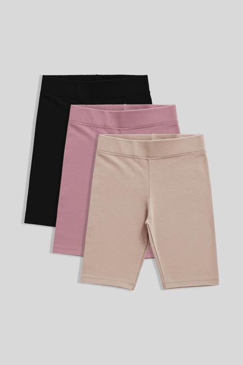 Standart Fit Basic 3lü Paket Siyah-Gül Kurusu-Koyu Bej Kız Çocuk Tayt - 75188