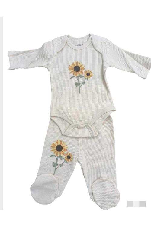Kız Bebek 3 Lü Alttan Çıtçıtlı Zıbın Alt Üst Takım