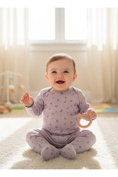 Kız Bebek 3 Lü Alttan Çıtçıtlı Alt Üst Takım