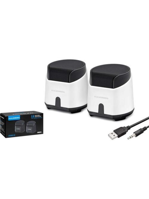 Speaker Pc Beyaz 8.5 x 9 x 9 CM Hoparlör