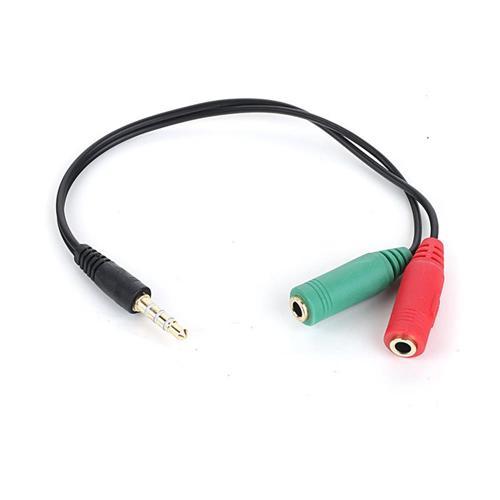 DK-CB-AUC01 2x3.5mm Stereo Dişi - 4pin 3.5mm Stereo Erkek Y Kablo