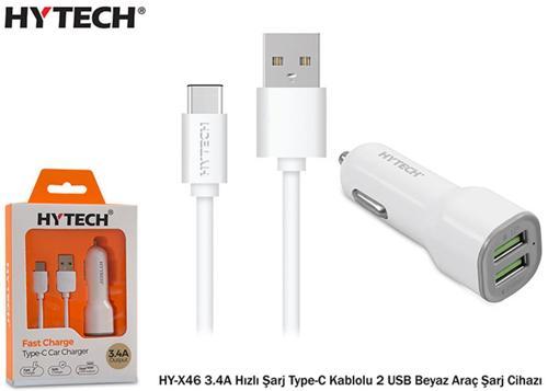 HY-X46 3.4A Hızlı Şarj Type-C Kablolu 2 USB