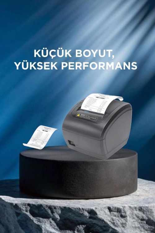 Torima TRP-838X Siyah Termal Adisyon,Fiş,Barkod,Adres,Posta Etiketi,Pazaryerleri İle Uyumlu Yazıcı 3