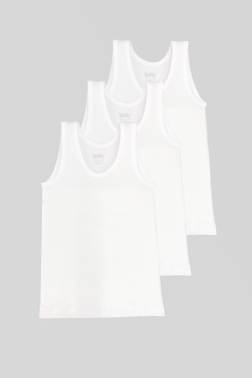 Ec002, 6'Lı Paket Erkek Çocuk Askılı Penye Atlet Ec002 %100 Pamuklu