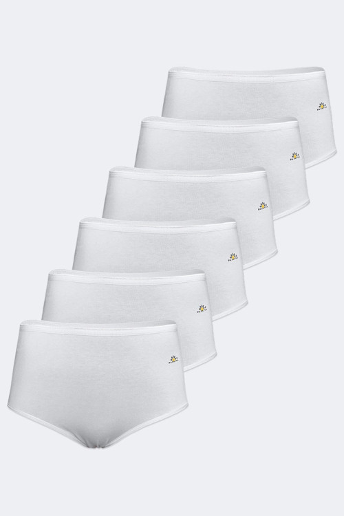 Kadın 6 Lı Paket Beyaz Modal Yüksek Bel Slip Külot 6Gg1851