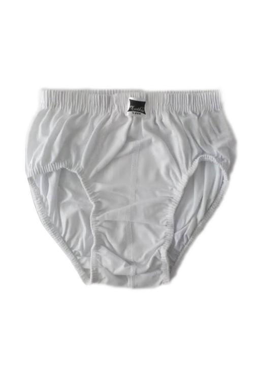 Erkek Çocuk 6'Lı Paket Beyaz Kom Slip Külot Beyaz %100 Pamuklu