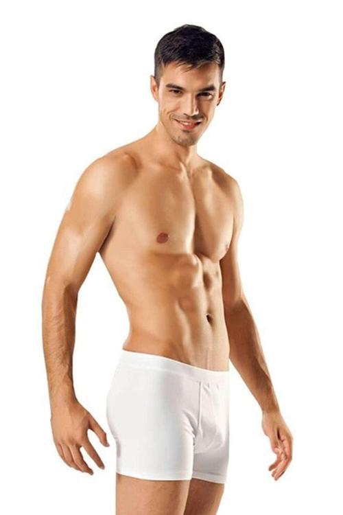 3 Adet Likralı Erkek Beyaz Boxer