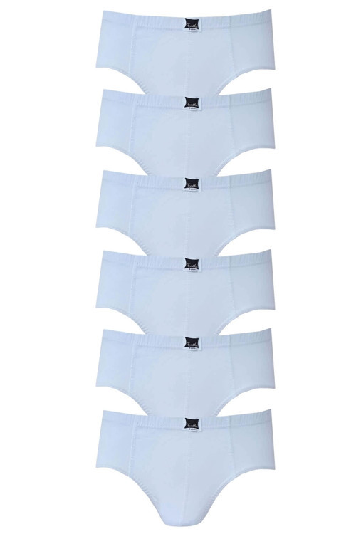 Erkek Çocuk Beyaz Pamuklu Slip Külot 6 Lı Paket