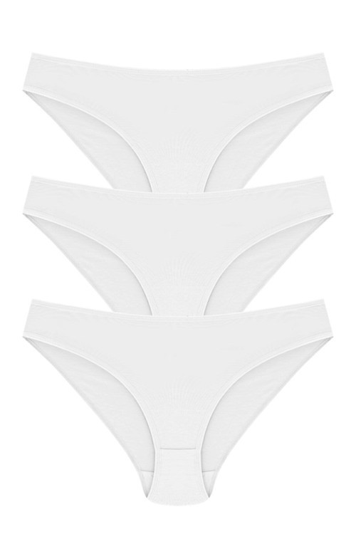 3 Adet Beyaz Renk Bikini Külot