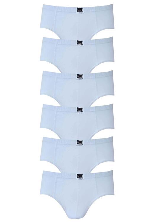 Erkek Çocuk Beyaz Pamuklu Slip Külot 6 Lı Paket