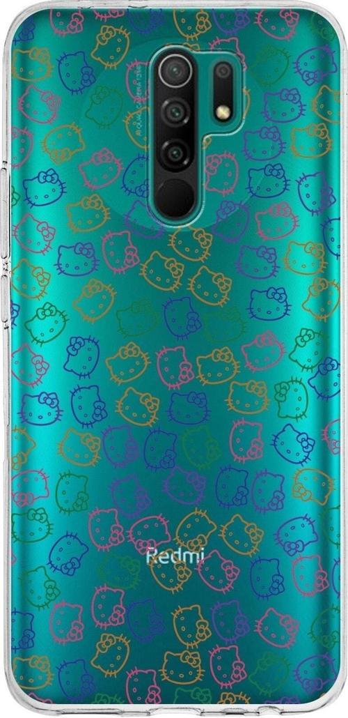 Xiaomi Redmi 9 Uyumlu Kapak Hello Kitty Tasarımlı Şeffaf Silikon Kılıf