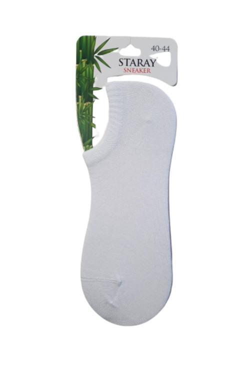 6 Çift Beyaz Renk Dikişsiz Bambu Sneaker Görünmez Çorap