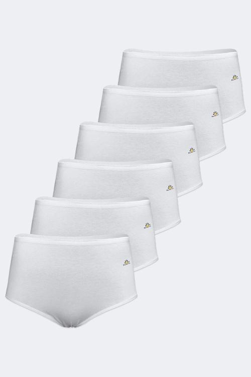 Kadın 6 Lı Paket Beyaz Modal Yüksek Bel Slip Külot 6Gg1851