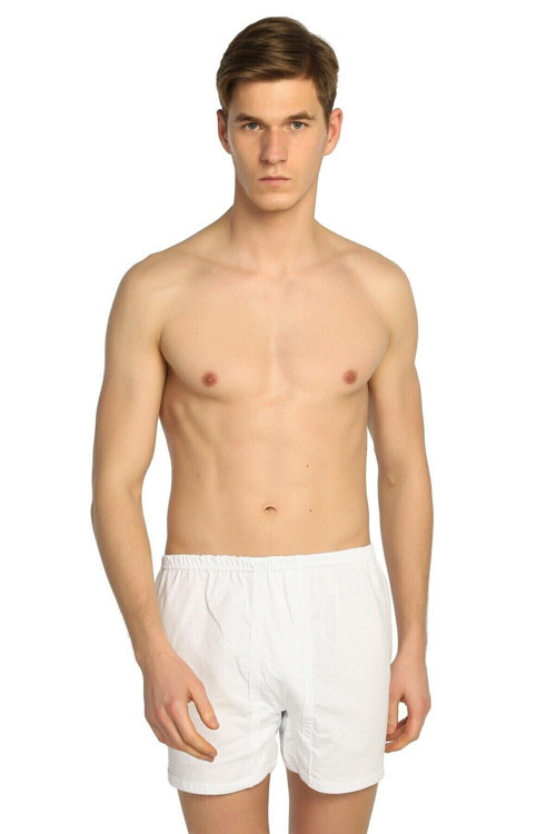 10 Adet Beyaz Renk Paçalı Boxer