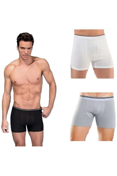 3'Lü Paket Likralı Erkek Boxer