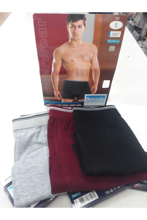 Likralı 3'Lü Asorti Boxer