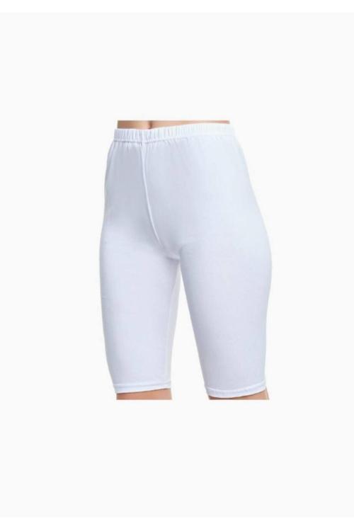 Kadın Kısa Tayt 6'Lı Paket Beyaz Yeni Sezon