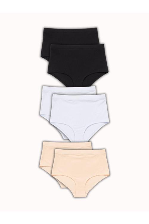 Yüksek Bel Toparlayıcı Külot 6'Lı Paket Karışık Renk