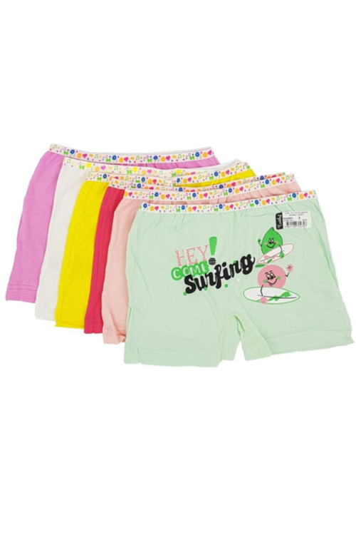 Kız Çocuk Renkli Likralı Boxer 3 Adet