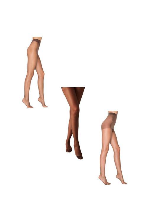 3'Lü Paket Likra Fit 15 Parlak Külotlu Çorap Xxl (Kestane-Mürdüm-Kızıl Siyah)
