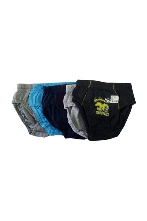 Erkek Çocuk Renkli Desenli Slip Külot 6Lı Paket Asorti