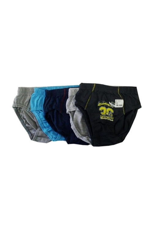 Erkek Çocuk Renkli Desenli Slip Külot 6Lı Paket Asorti