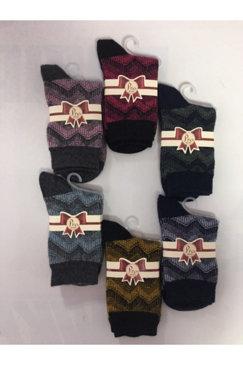 Kadın Renkli Yün Kışlık Çorap 6 Renk