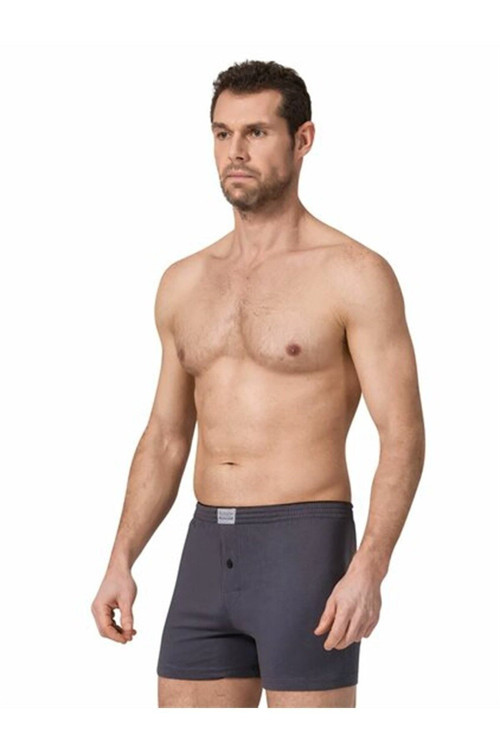 5 Adet Füme Renk Düğmeli Penye Boxer