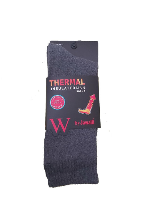 Erkek 3 Çift Gri Renk Termal Havlu Çorap