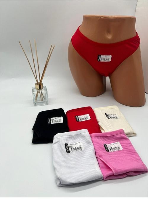 Kadın Renkli Kaşkorse Bikini Külot 12'Lı
