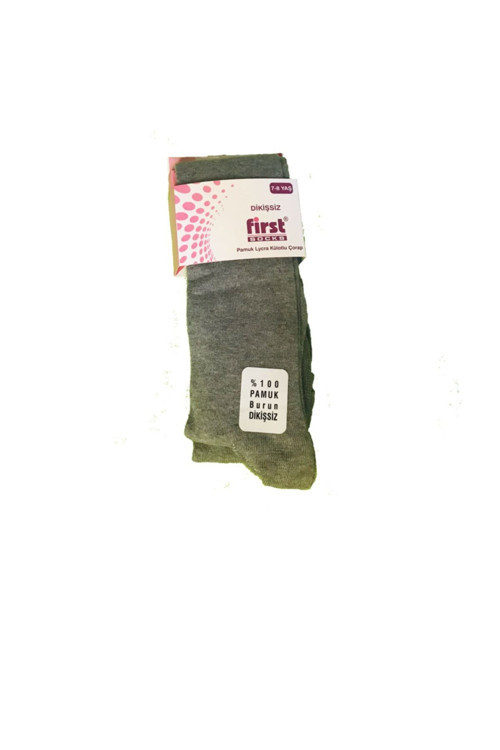 Gri Renk 3 Çift Burun Dikişsiz Külotlu Çorap