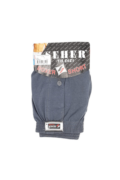 12 Adet Füme Renk Penye Boxer