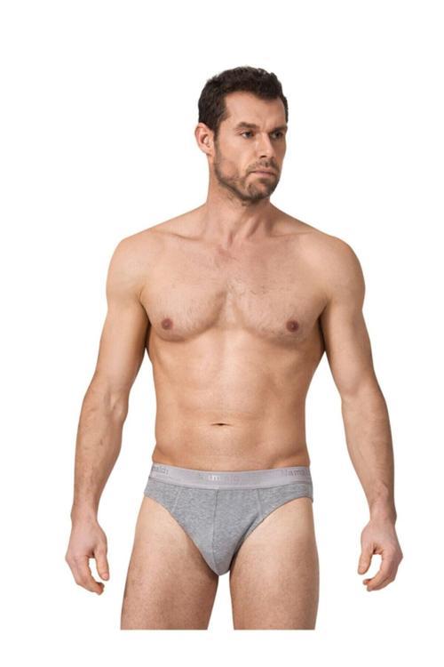 Erkek Gri Ribana Slip Spor Külot Tekli Paket 117