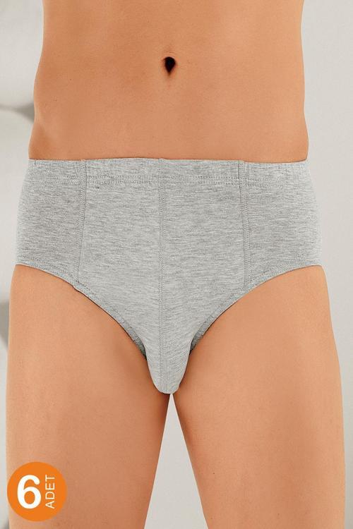 Erkek Gri 6'Lı Paket Külot Me009-Gr.
