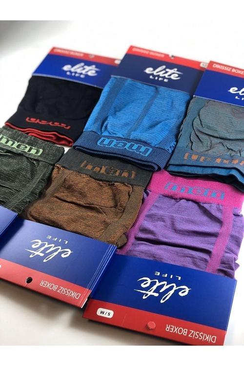 Karışık Renk 3'Lü Erkek Dikişsiz Mikro Boxer