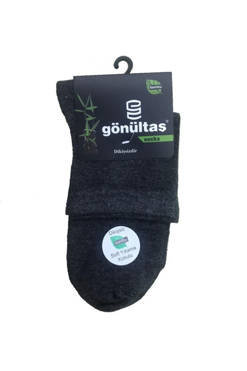 12 Çift Füme Renk Yarım Konç Bambu Çorap