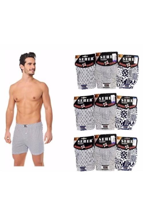 Yıldızı Erkek Desenli Boxer 007 - 12 Adet