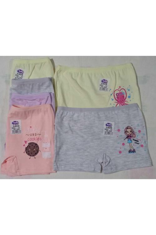 Kota Kız Çocuk Baskılı Boxer (Kilot,Külot) 3409 6Lı