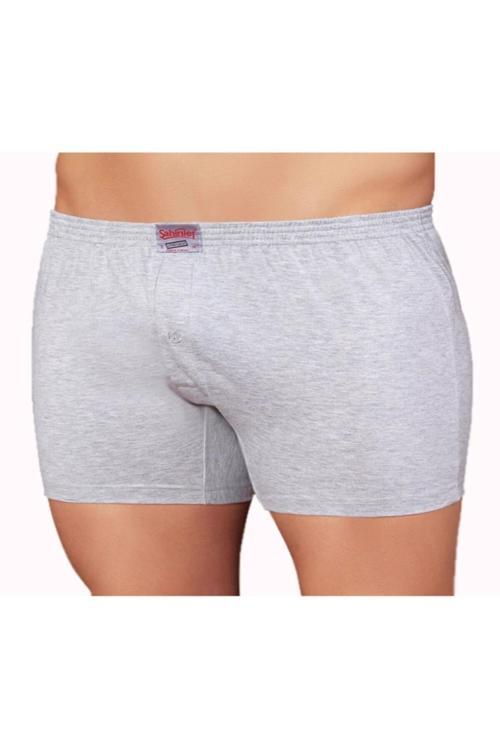 Erkek Gri 6'Lı Paket Penye Boxer Me010