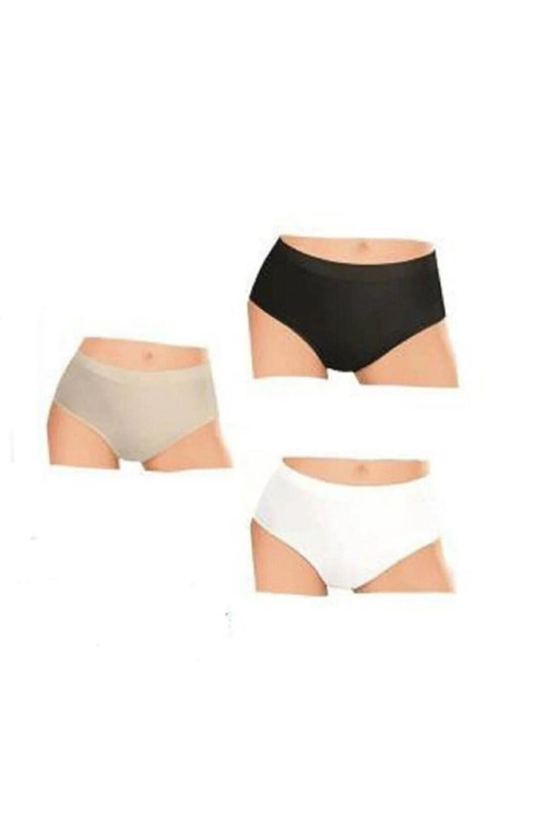 Elit Life 811 ( A-01 ) Yüksek Bel Dikişsiz Esnek Slip Külot Karışık Renkli 3 Adet