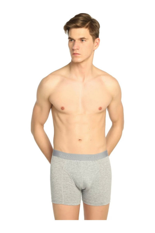 Erkek Likralı Elastan Boxer Gri Renk