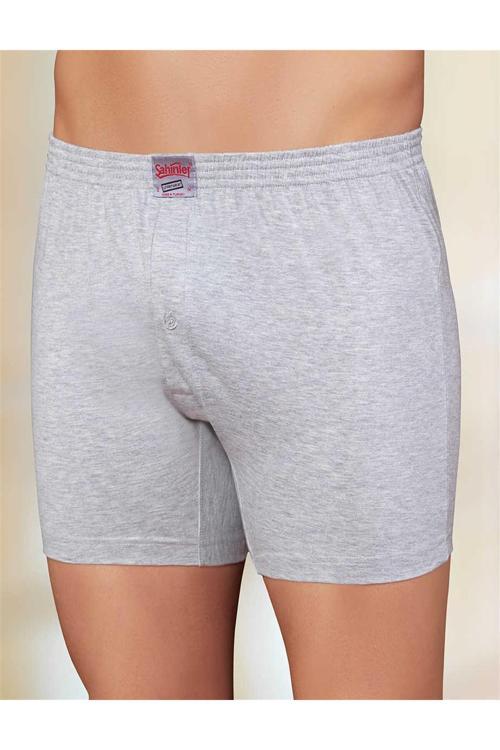 Erkek Siyah 6'Lı Paket Penye Düğmeli %100 Pamuklu Boxer Yeni Sezon Me010