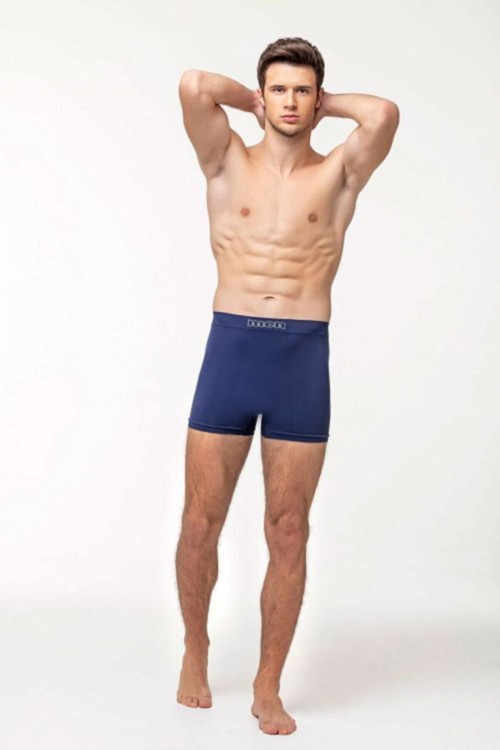 Erkek Boxer L-Xl Dikişsiz Lacivert (E 900)