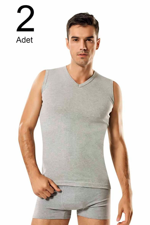 2'Li Paket V Yaka 0 Kol Erkek Fanila